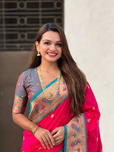 Womens Fashion Ethnic Paithani Red Color Sarees-MLSHWSA1911RED